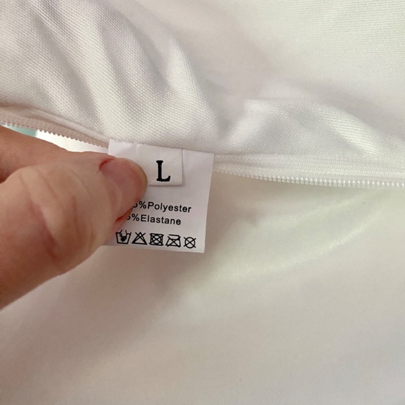 Beaded Lace-up Corset Strapless White Wedding Dress Large - Picture 13 of 14